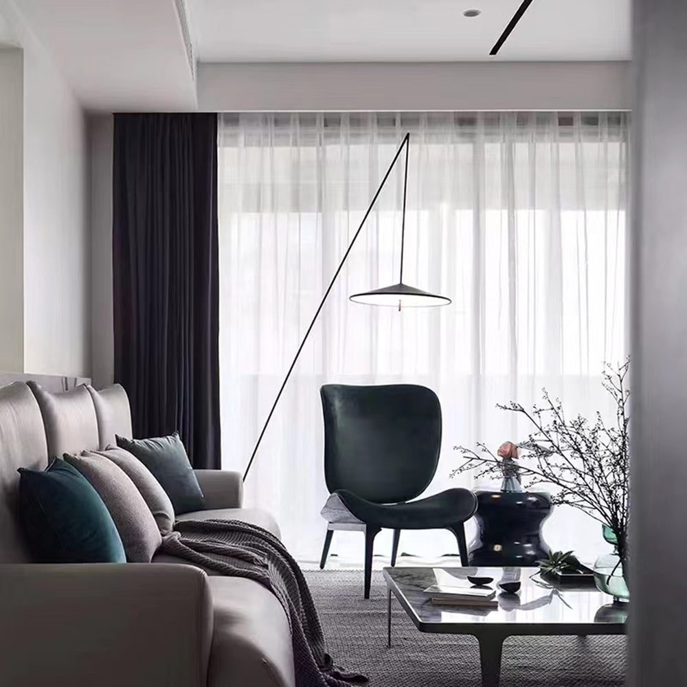 Salgado Frisbee Fishing Rod Floor Lamp, Living Room - Neutralighting