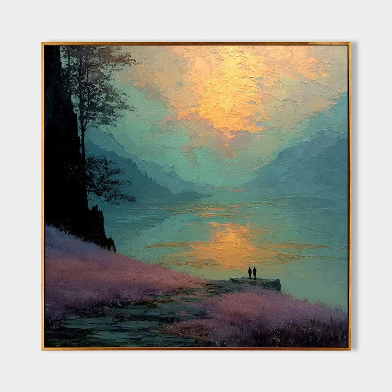 Wall Art Moon Lake Landscape Painting