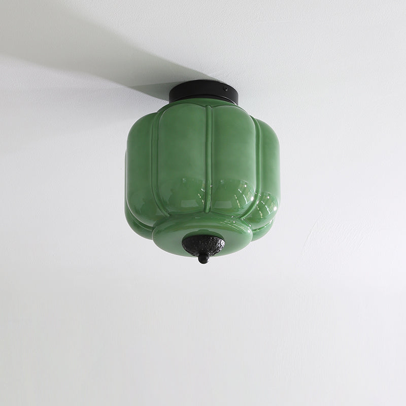 Elyra Green Glass Ceiling Lamp