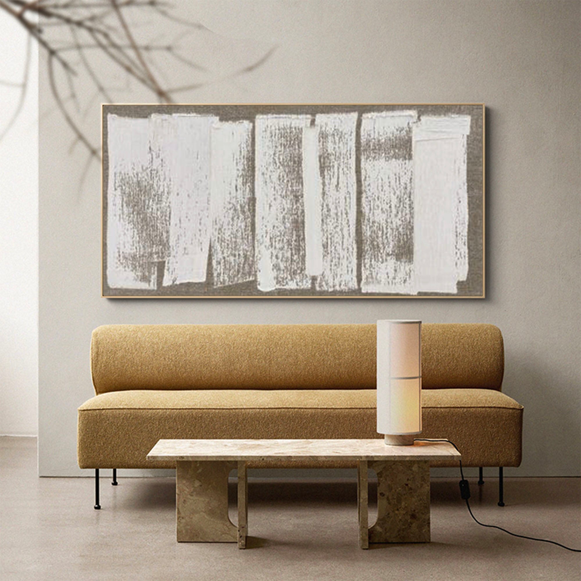 Minimalist White Textured Abstract Canvas Wall Art