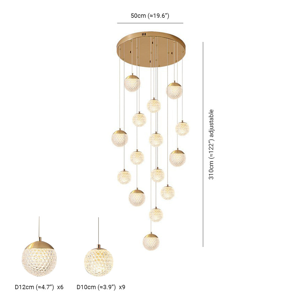 Arisha Multi Staircase Modern Art Deco Pendant Light, Gold - Neutralighting