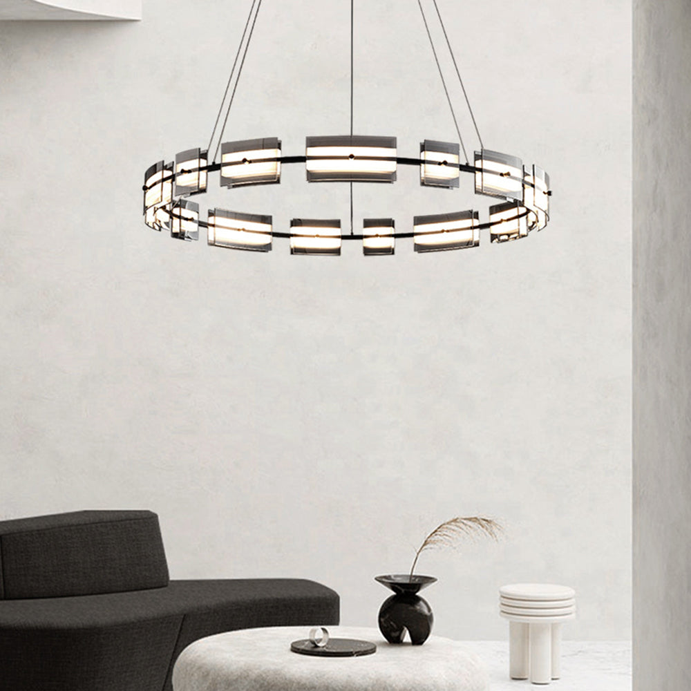 Arisha Minimalist Ring Metal Pendant Light,Black/Gold - Neutralighting
