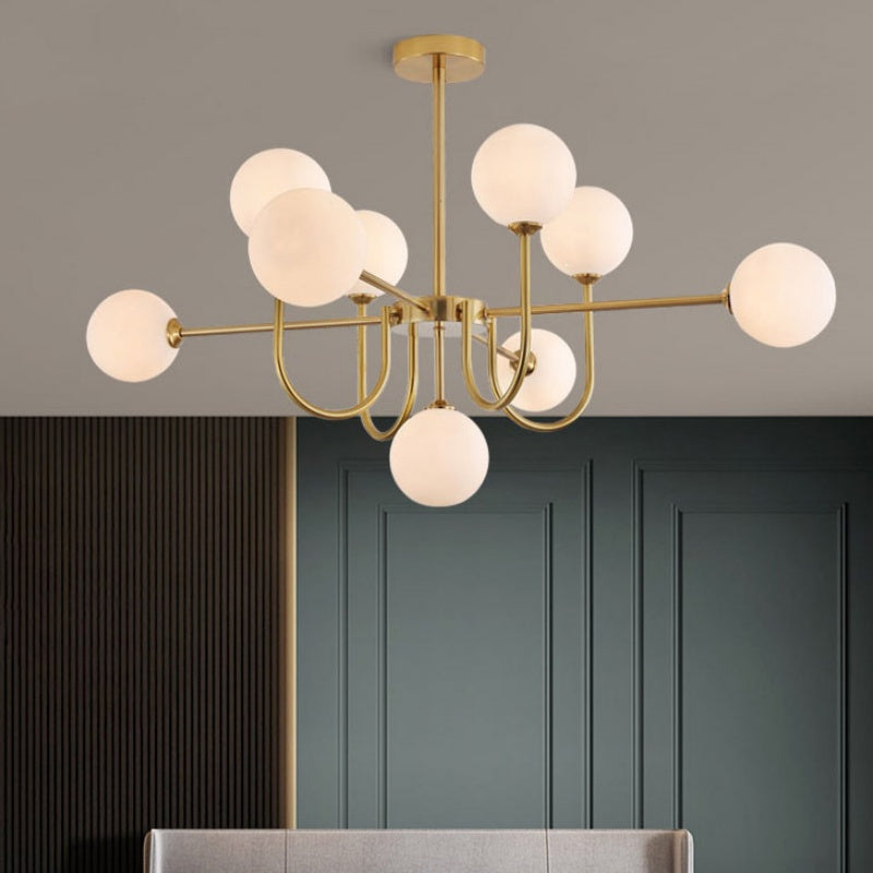 Valentina Modern LED Chandelier Gold Glass Living/Dining Room/Bedroom - Neutralighting