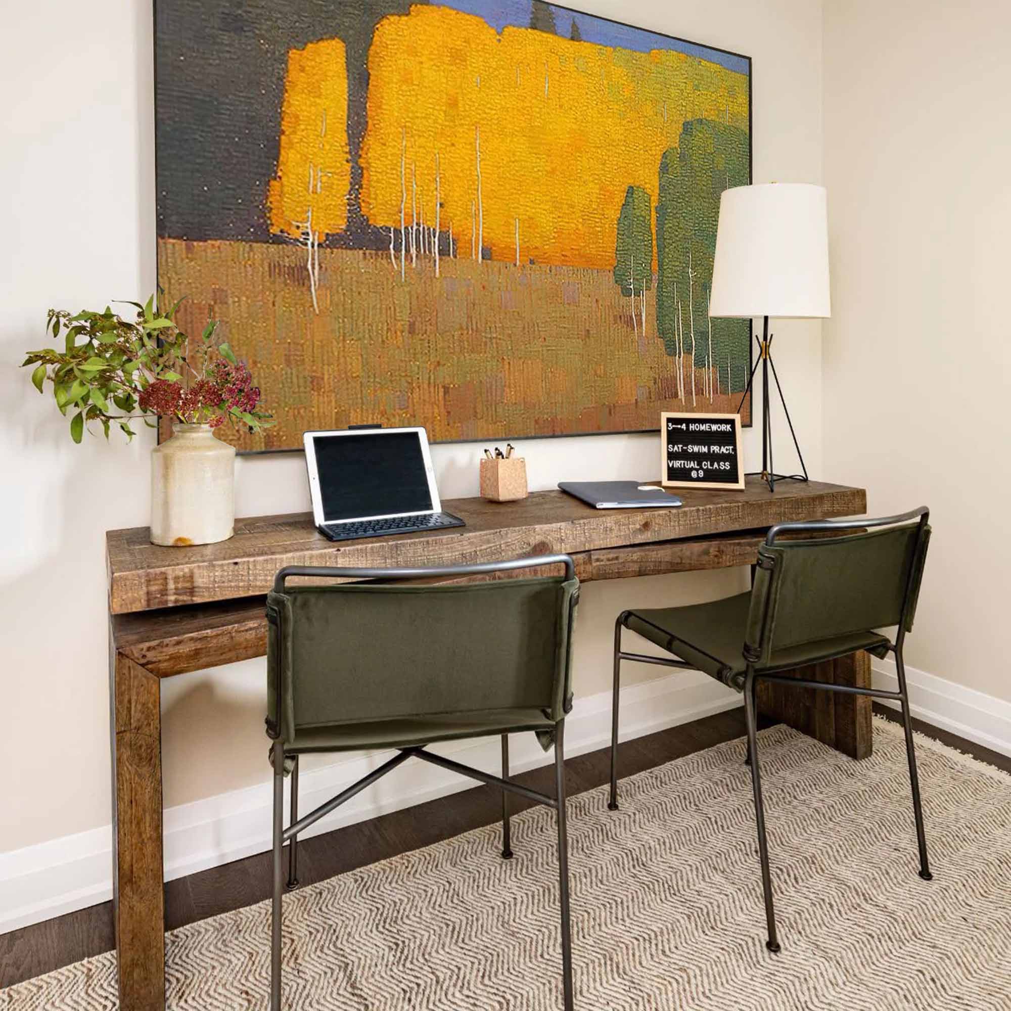 Golden Autumn Forest Landscape Canvas Wall Art