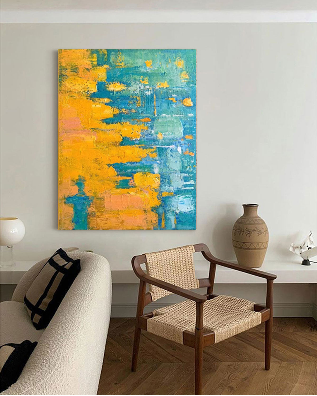Wall Art Abstract Pop Impasto Modern Geometric