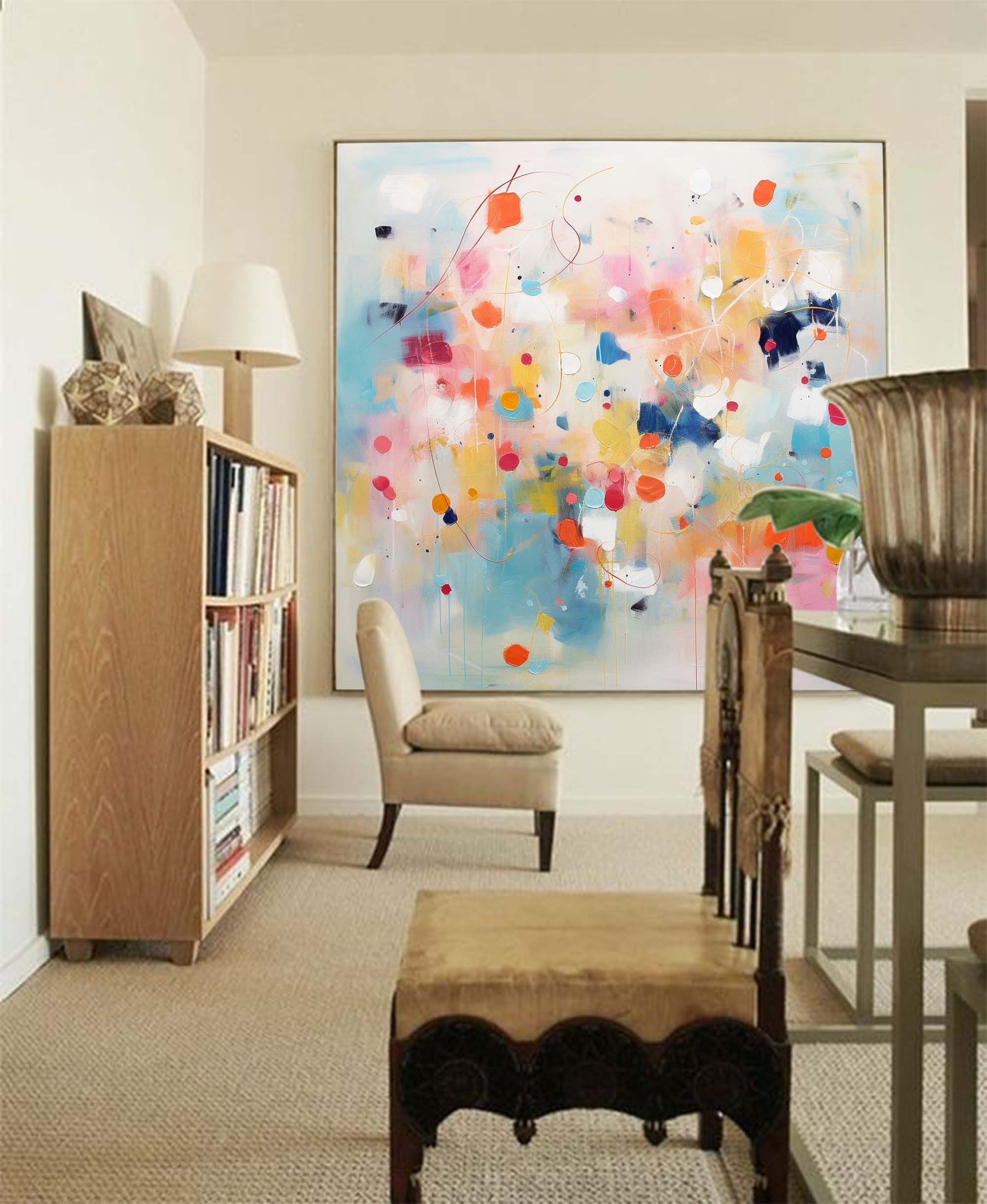 Abstract Pastel Drip Painting