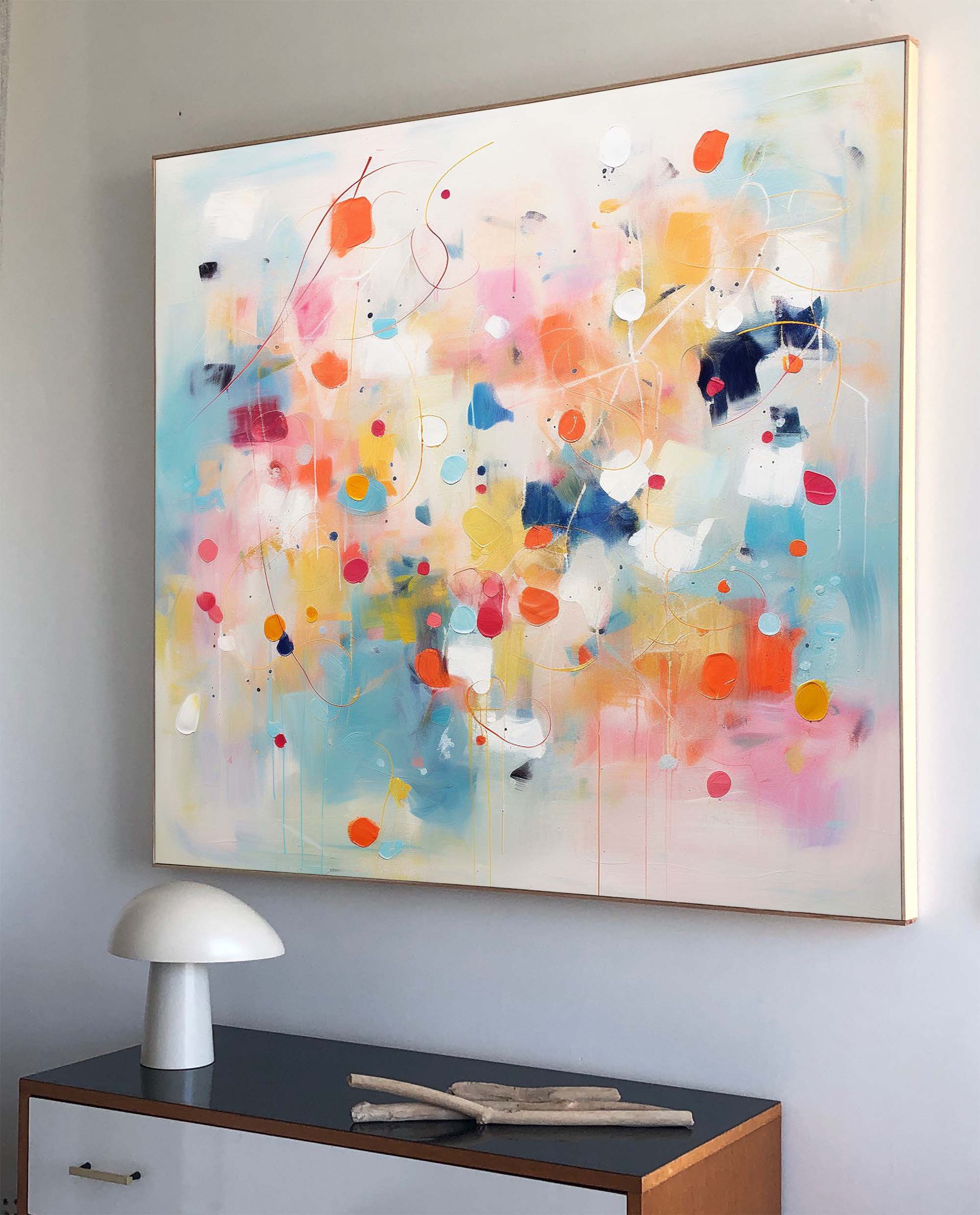 Abstract Pastel Drip Painting