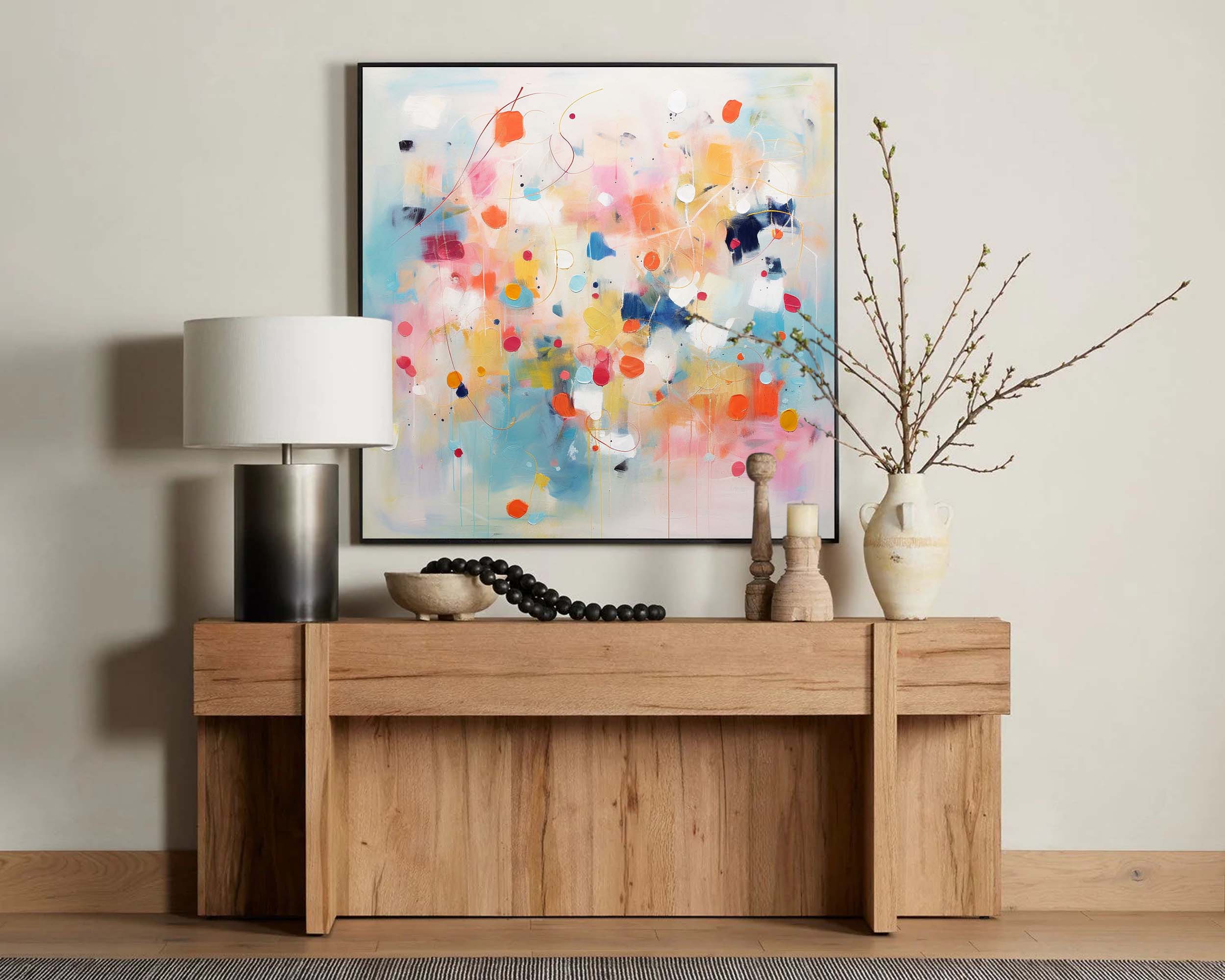 Abstract Pastel Drip Painting
