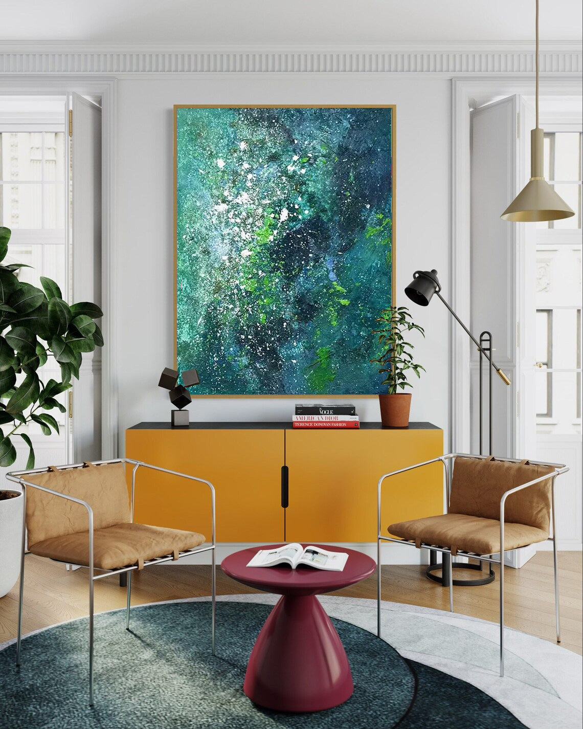 Wall Art Abstract Gradient Green Layer