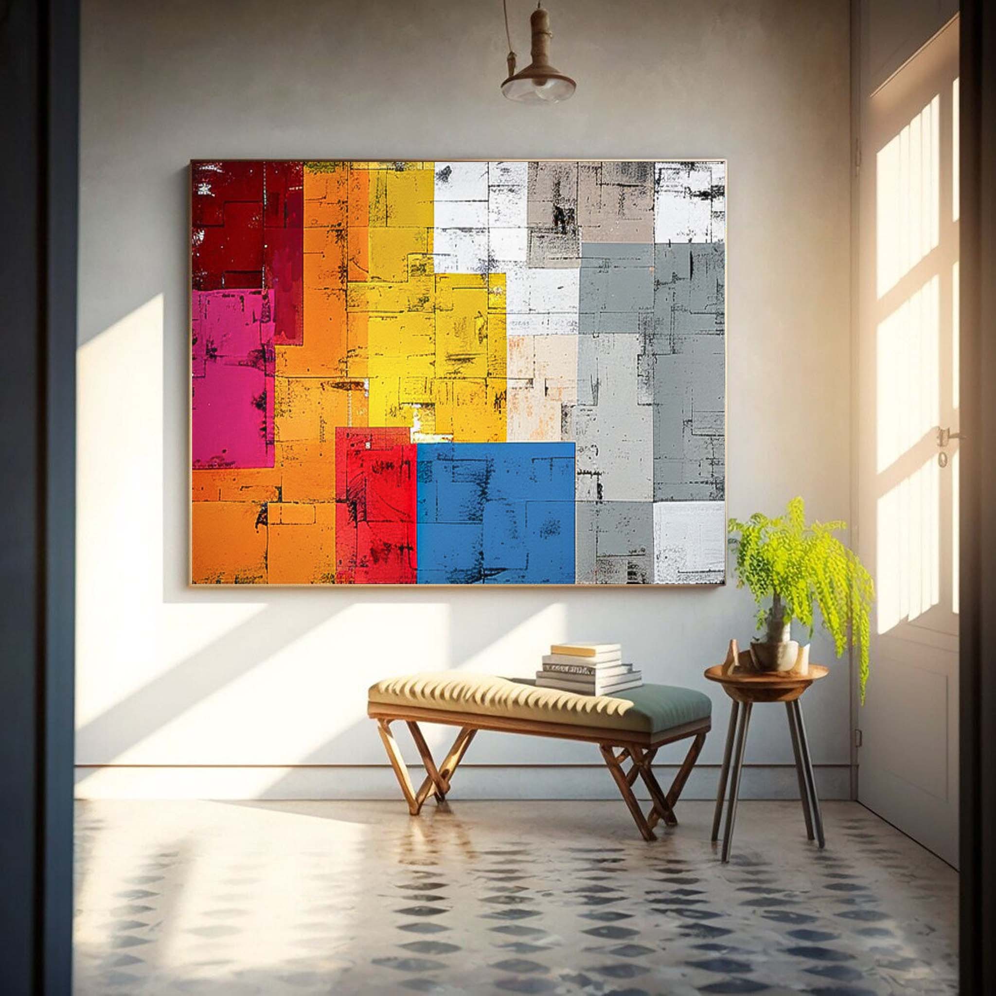 Wall Art Abstract Energetic Lively Bauhaus Geometric