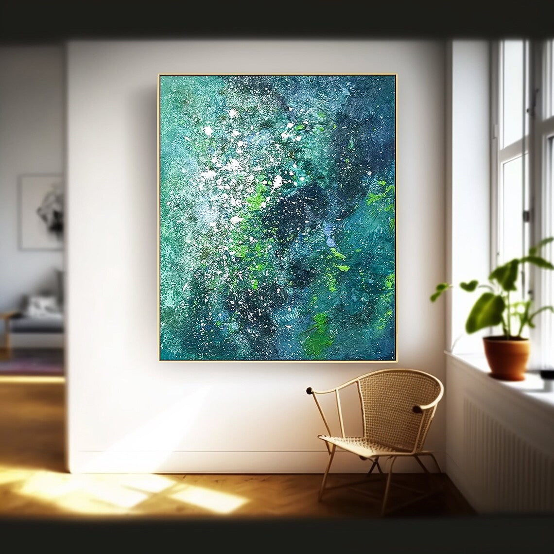 Wall Art Abstract Gradient Green Layer