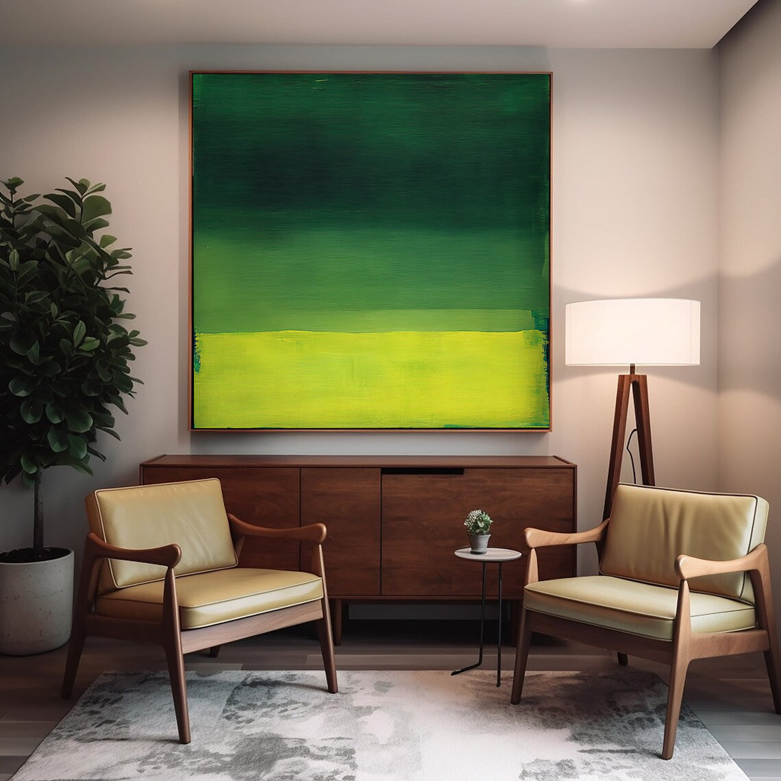 Wall Art Minimalist Natural Abstract Green Scene