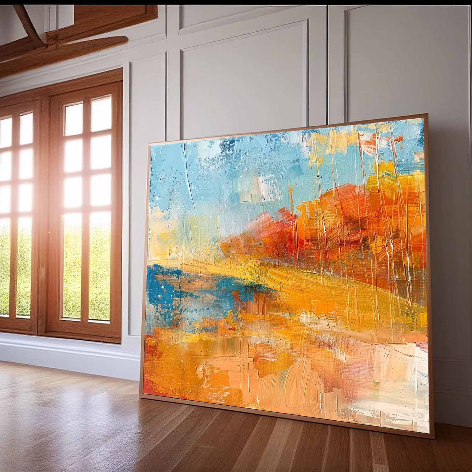 Wall Art Abstract Pastoral Style Autumn Field Decor