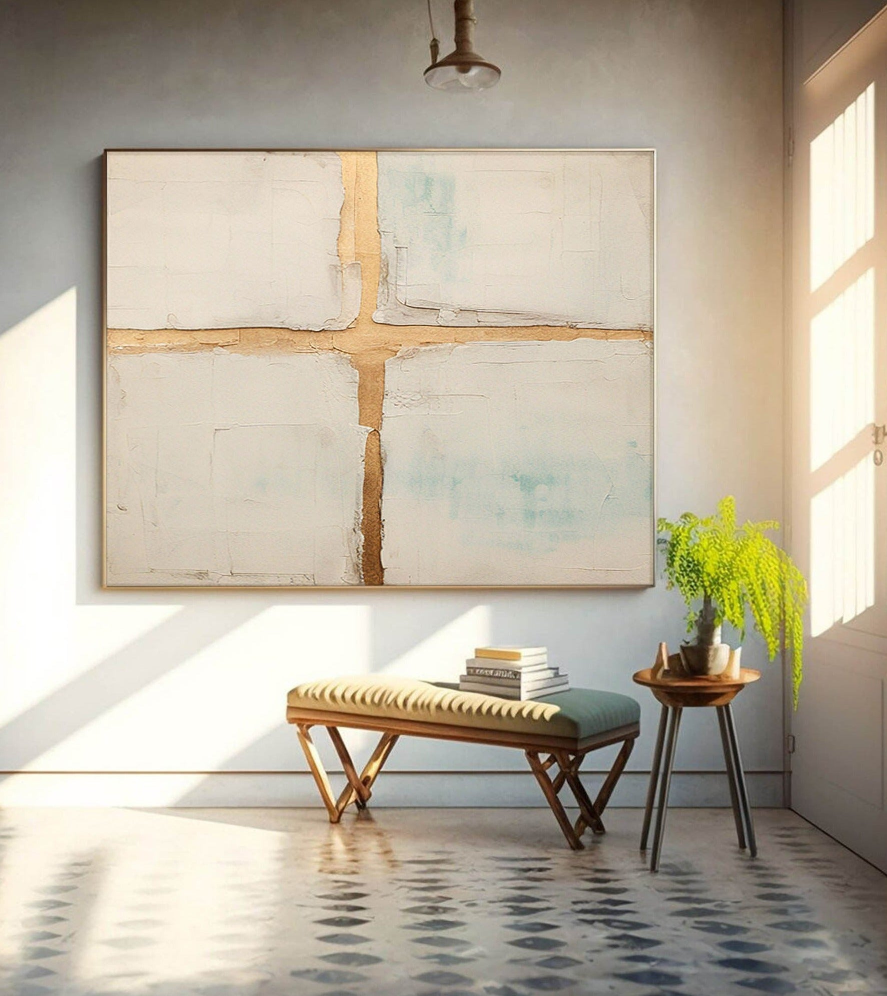 Wall Art Abstract Gold Kintsugi