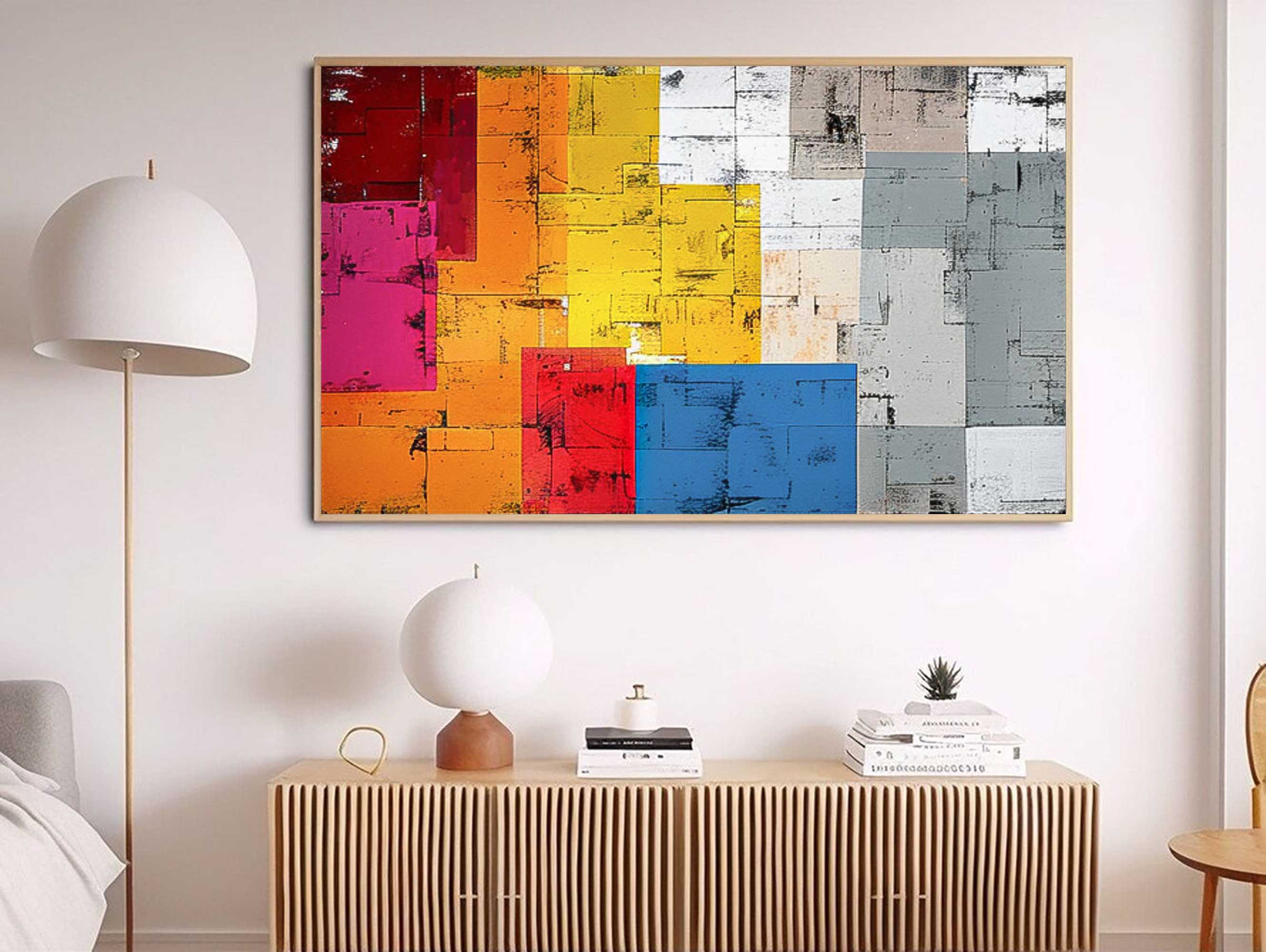 Wall Art Abstract Energetic Lively Bauhaus Geometric
