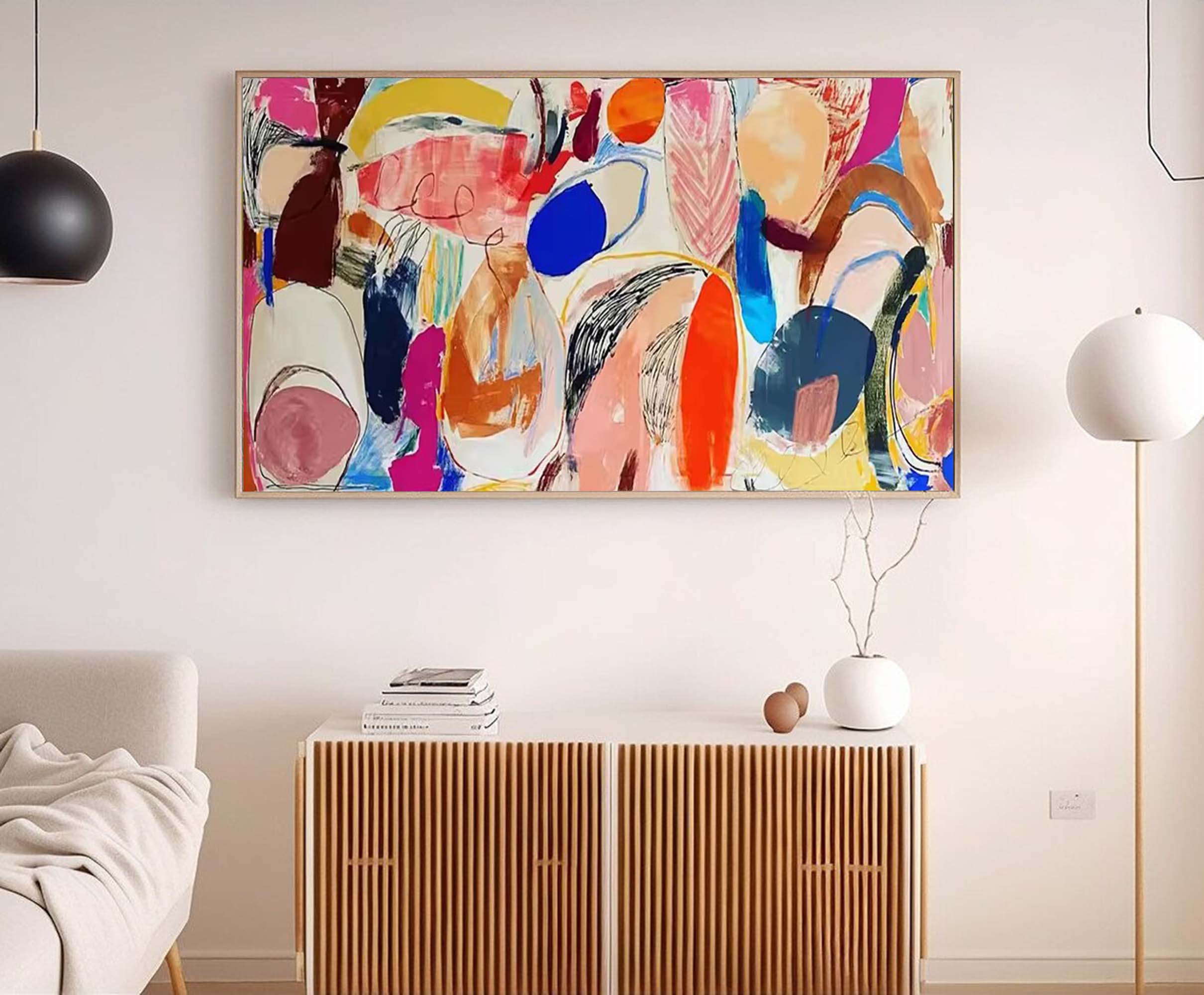 Abstract Canvas Art AB062 - Neutralighting