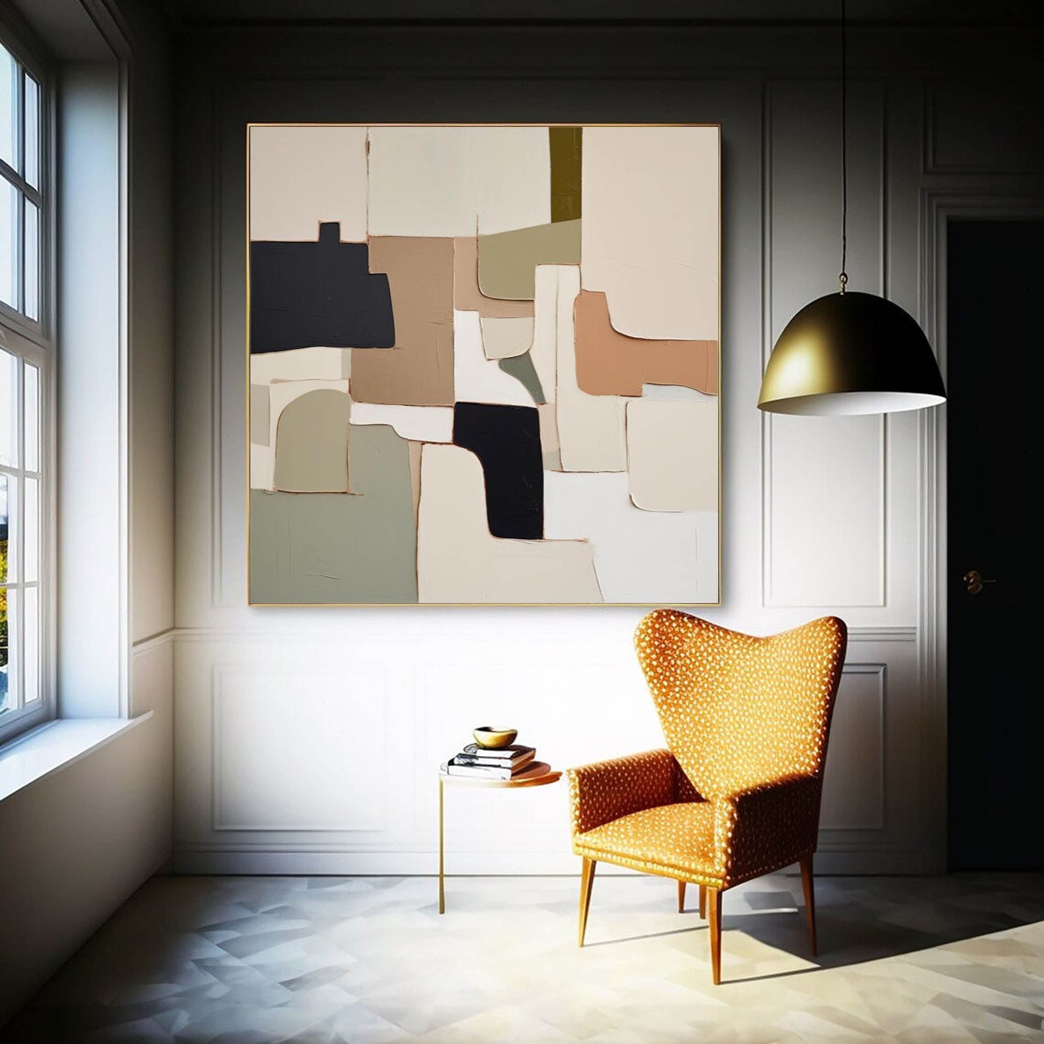 Wall Art Block Abstract Elegant Neutral