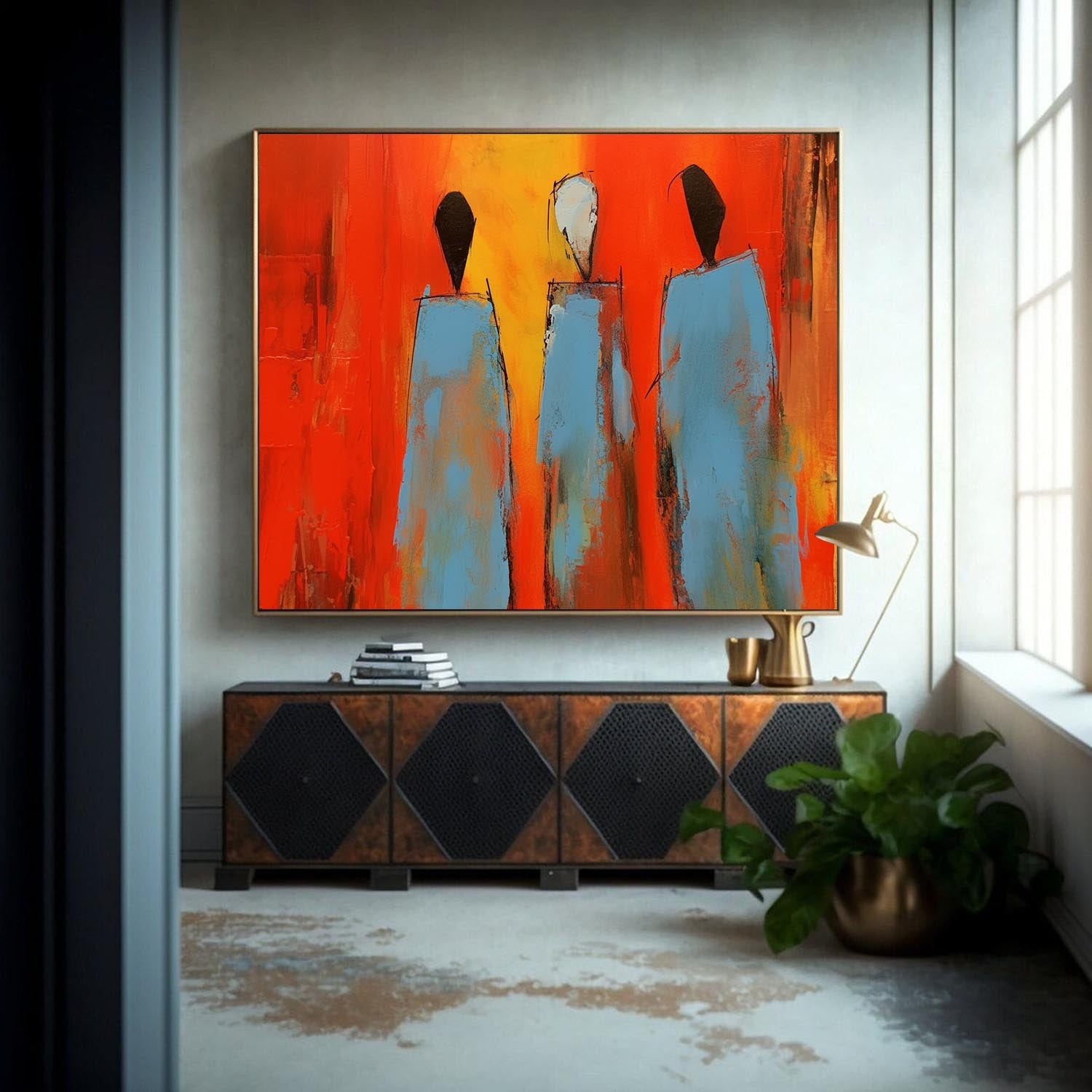 Wall Art Impasto People Modern Abstract Pop