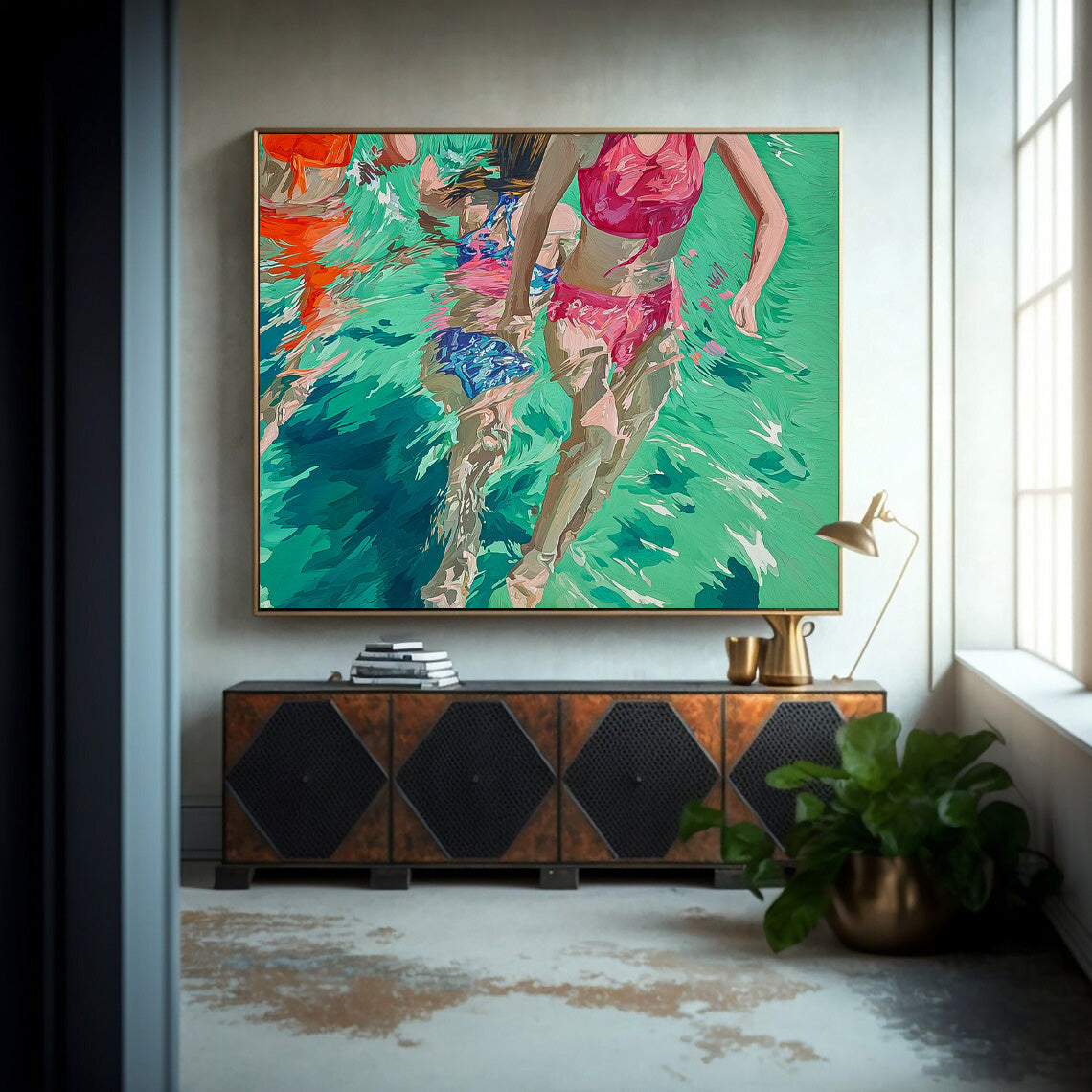 Wall Art People Fresh Joyful Pool Carefree