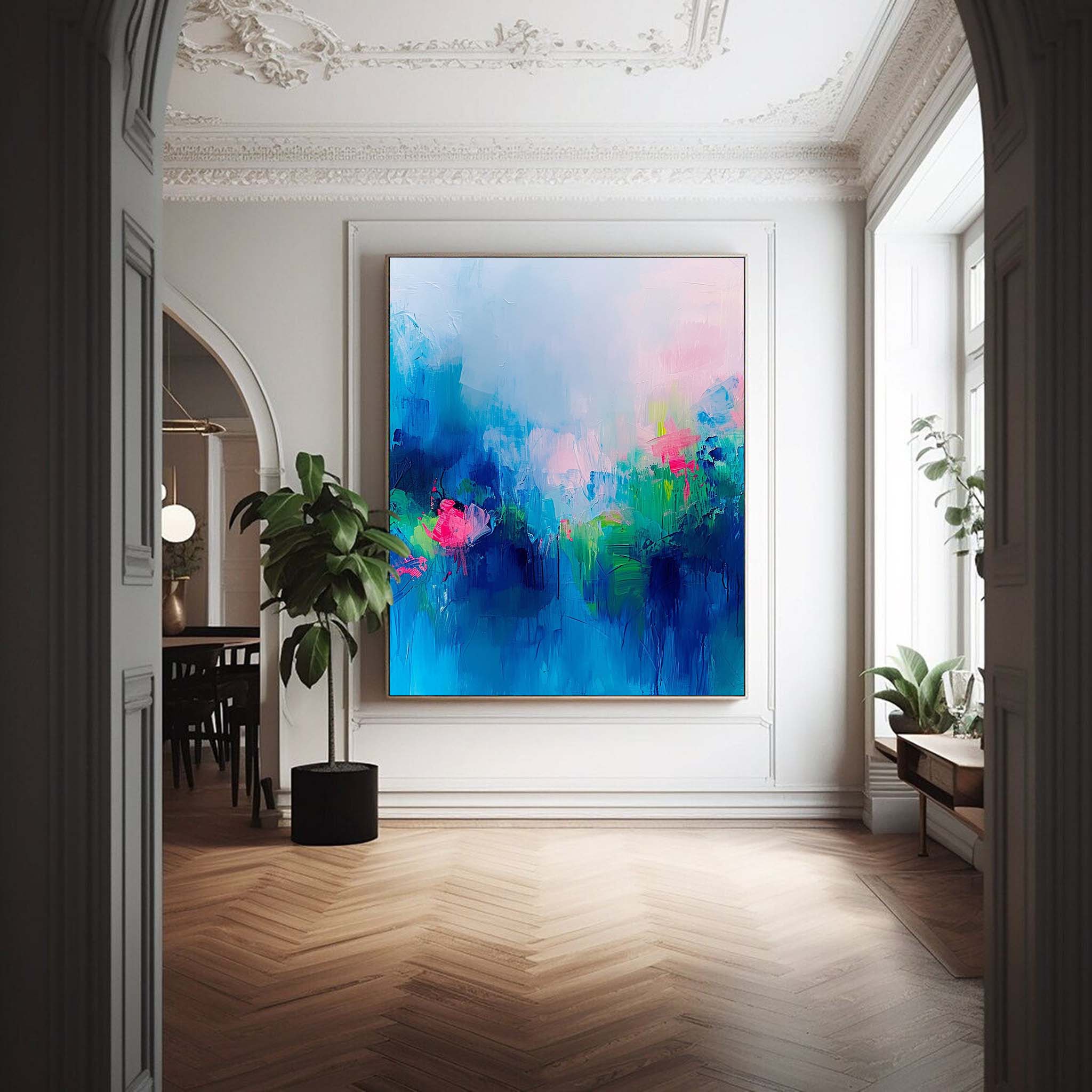 Wall Art Abstract Elegant Cool Tone Serene