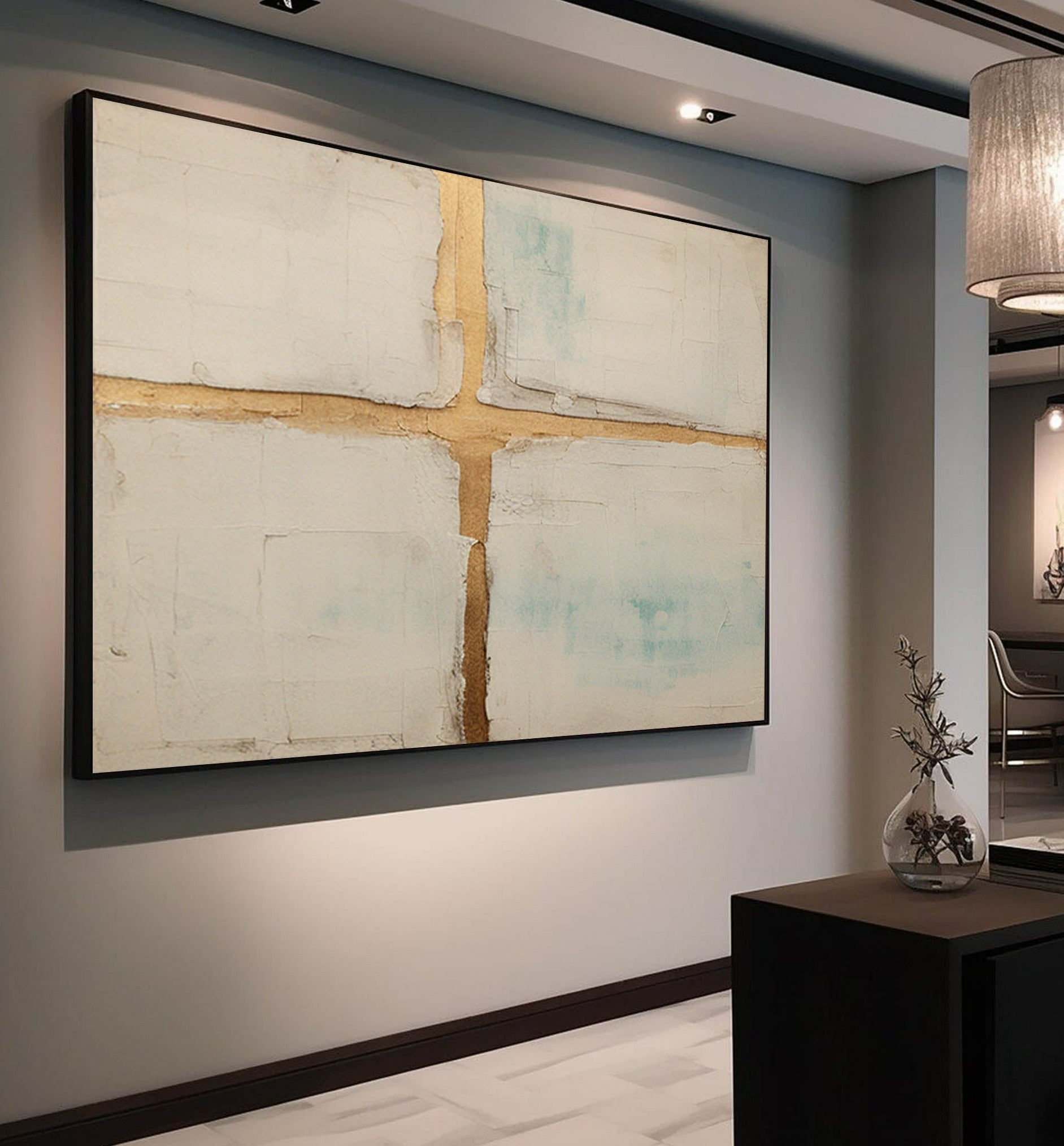 Wall Art Abstract Gold Kintsugi
