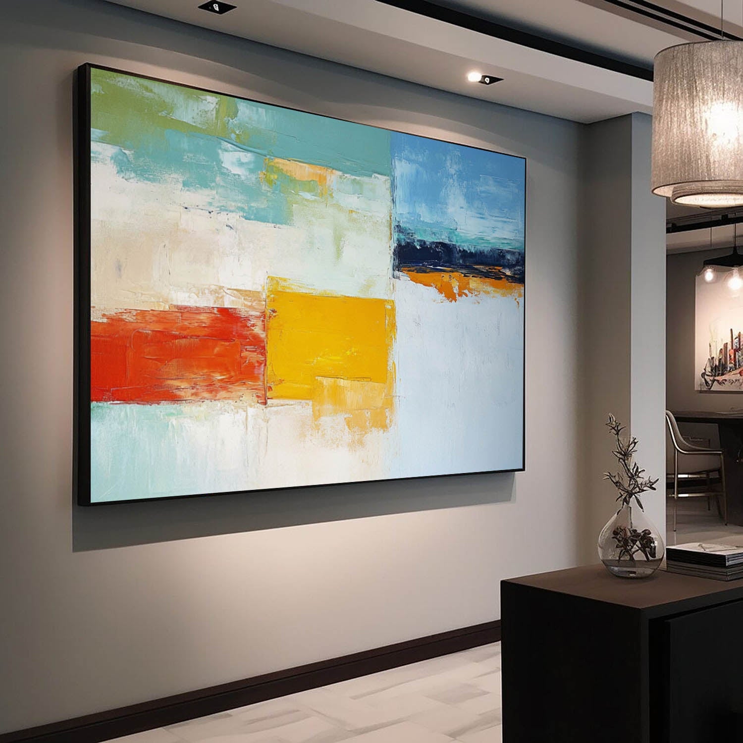 Modern Abstract Color Block Oil Painting