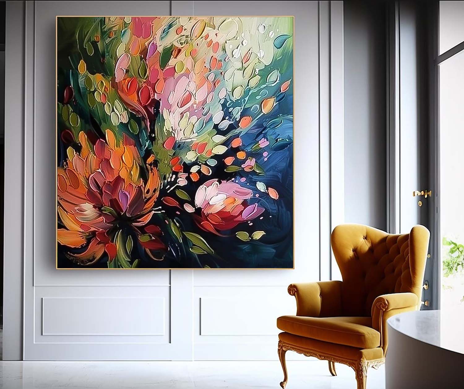 Wall Art Multicolor Flower Bouquet