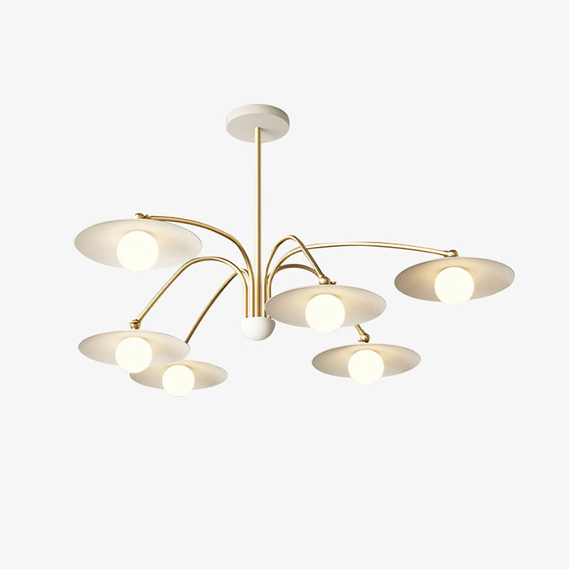 Arisha Minimalist Blown Metal Pendant Light, White/Gold - Neutralighting