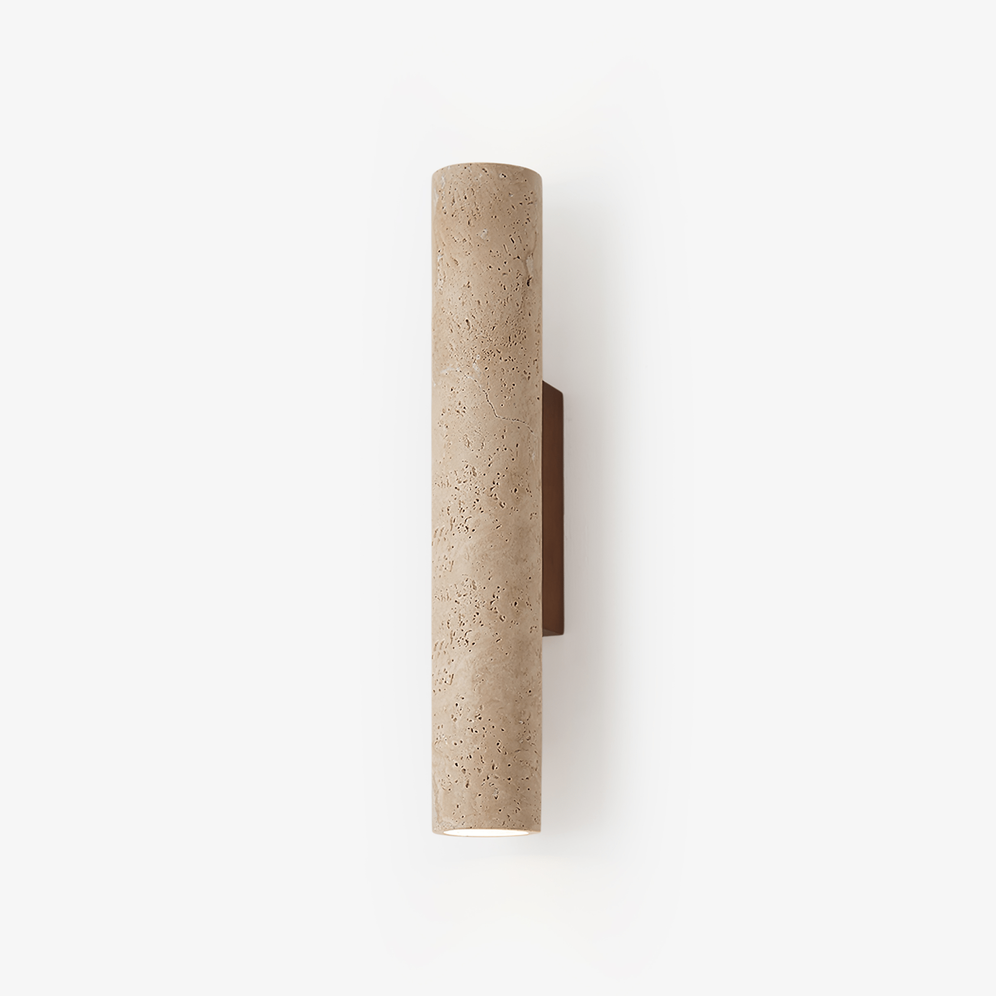 Olvaros Slim Cylinder Travertine Wall Light - Neutralighting