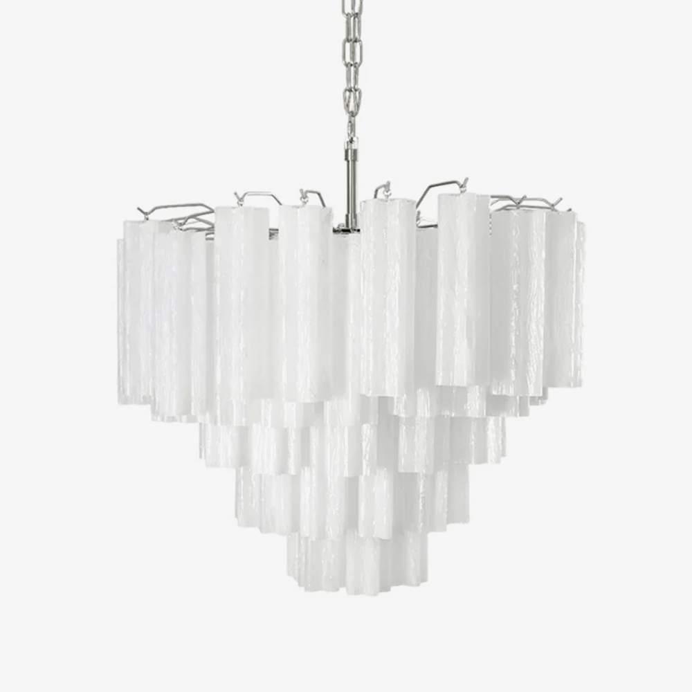 Aurora Chandelier Frosted Murano Glass Tiered Cascade