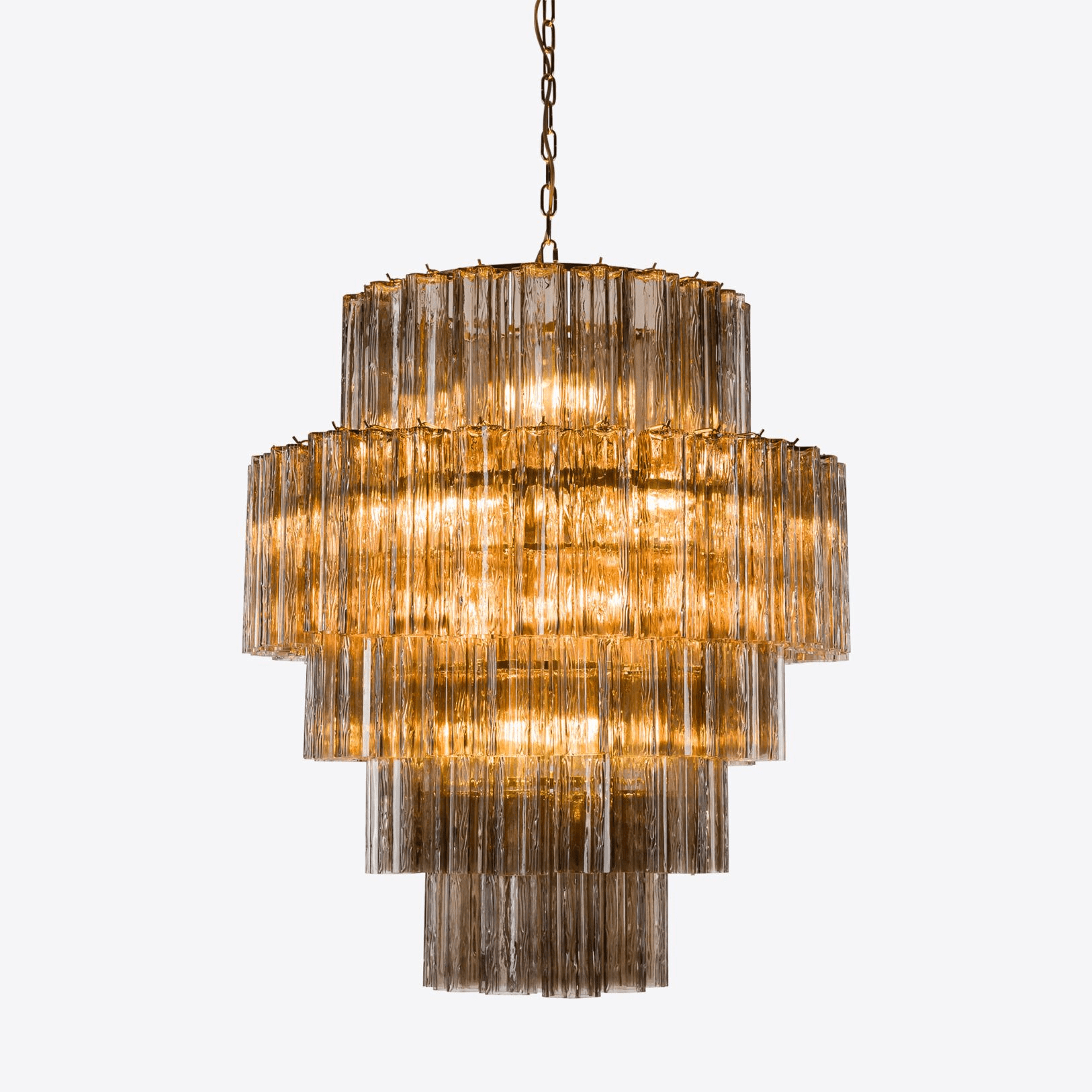 Aurora Chandelier Pink Prism Glass Layered Elegant - Neutralighting