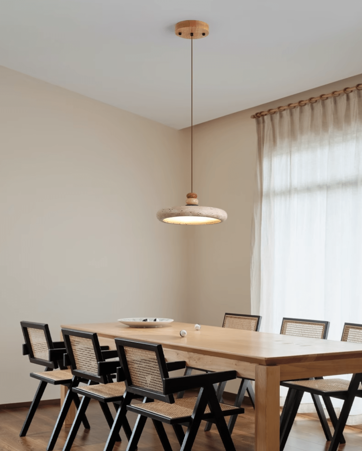 Cuvarora Disc Travertine Pendant Light - Neutralighting
