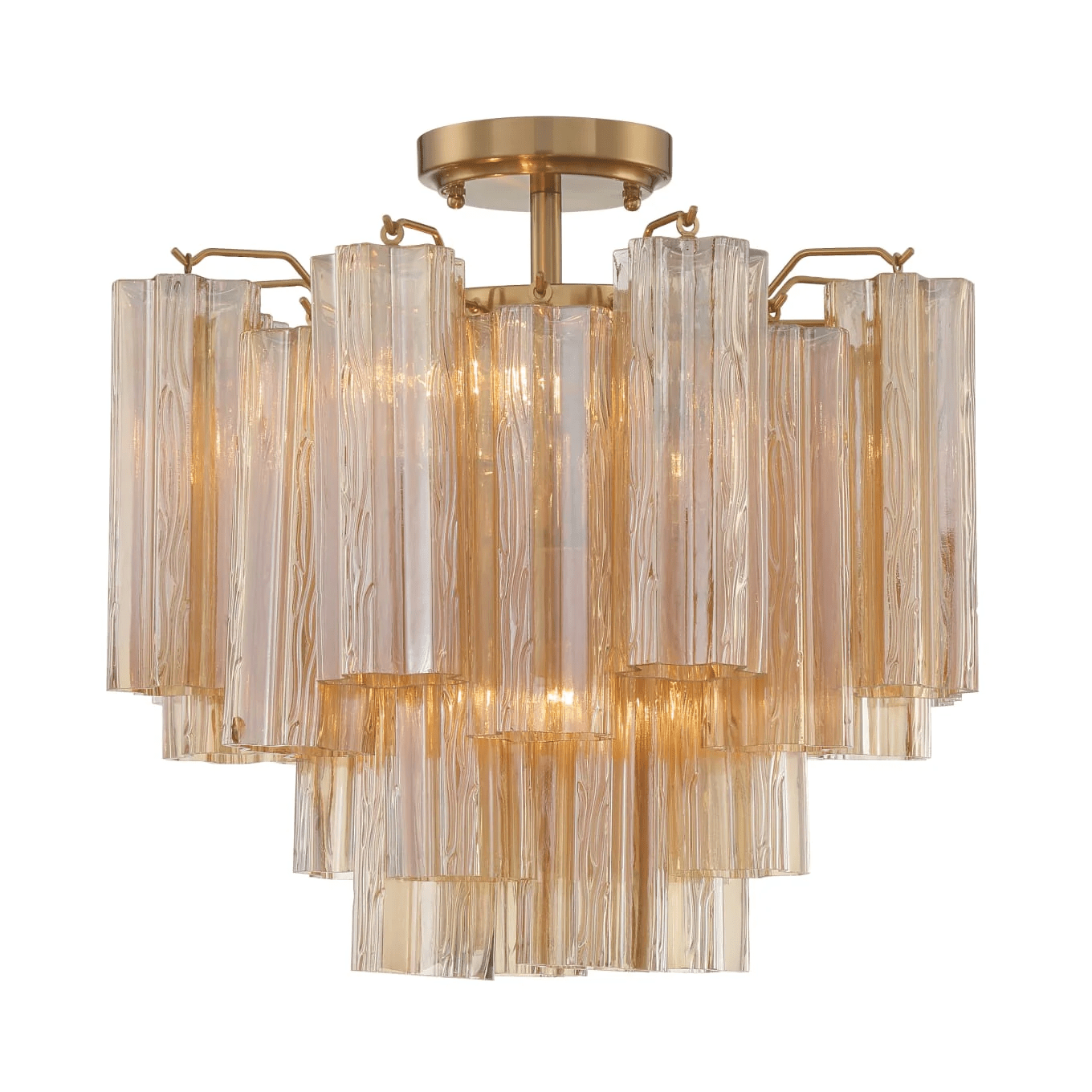 Aurora Ceiling Lamp Clear Murano Glass Tubular Handblown