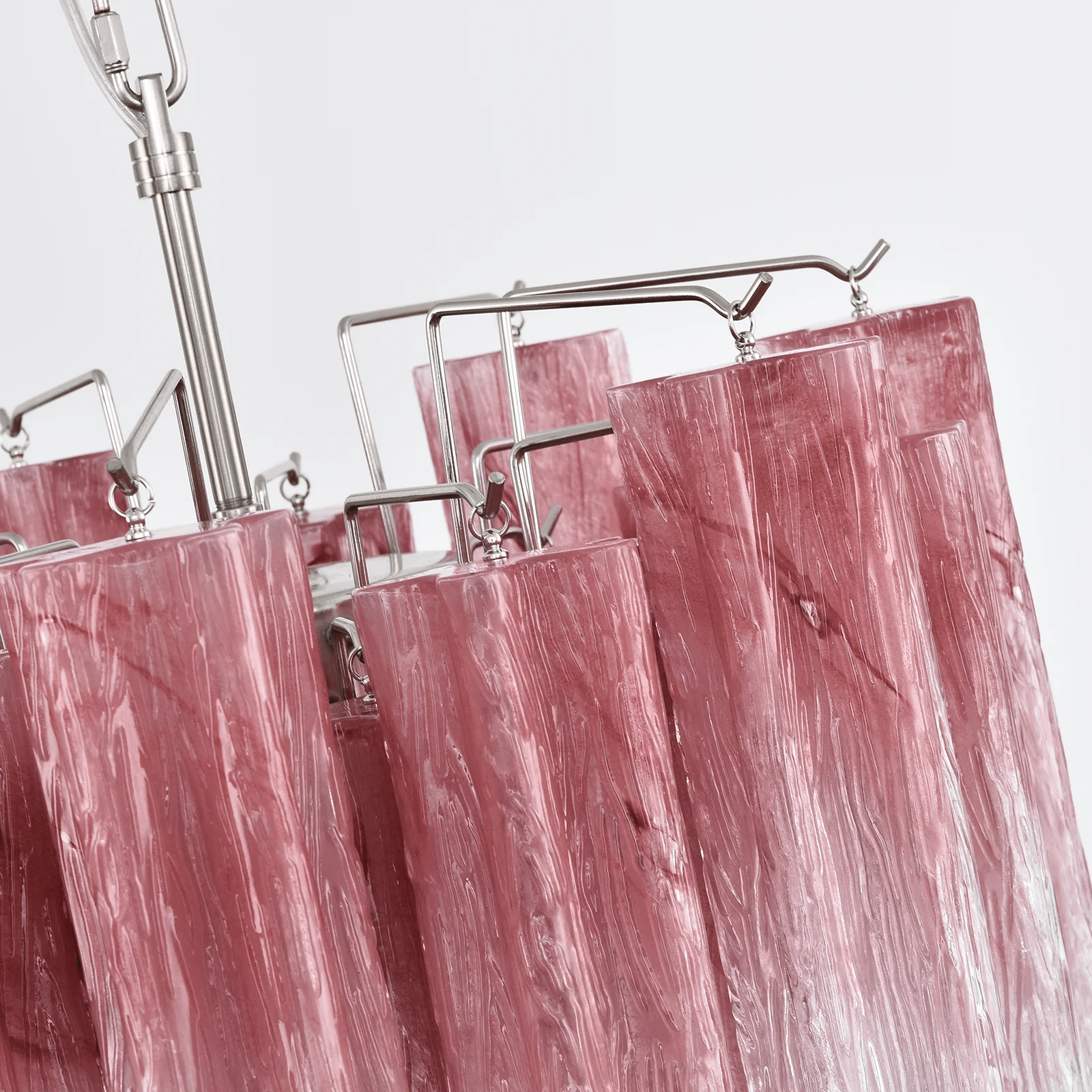 Aurora Chandelier Rose Gradient Murano Glass Tiered