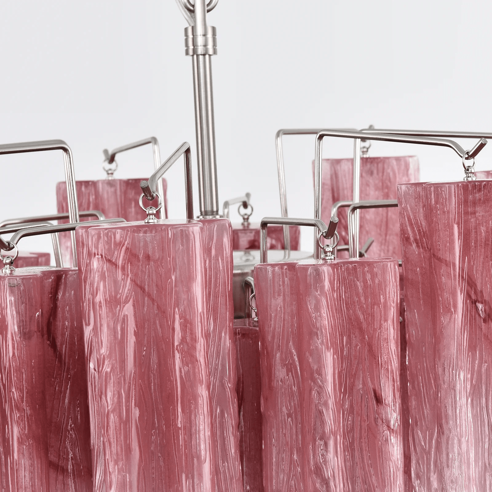 Aurora Chandelier Rose Gradient Murano Glass Tiered