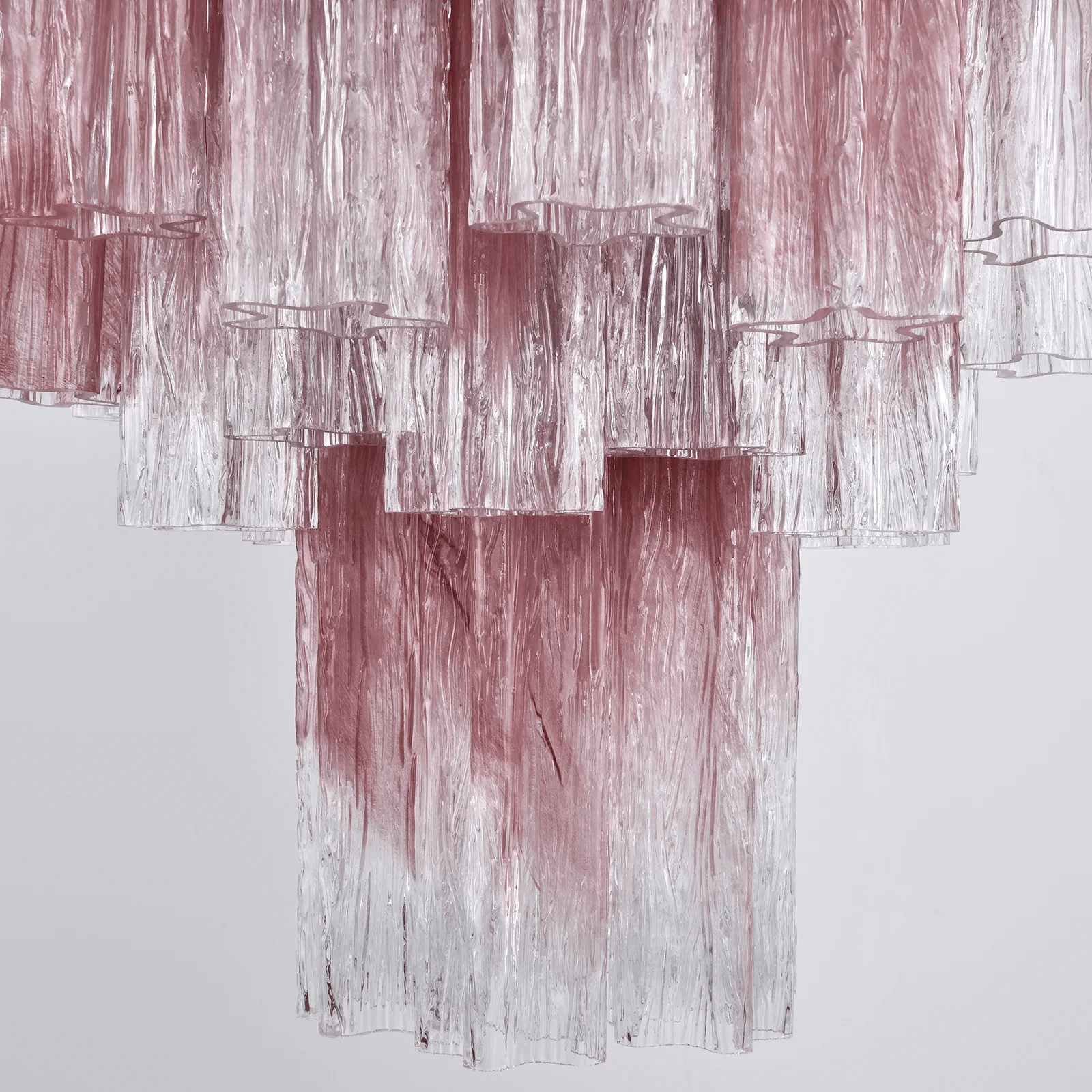 Aurora Chandelier Rose Gradient Murano Glass Tiered