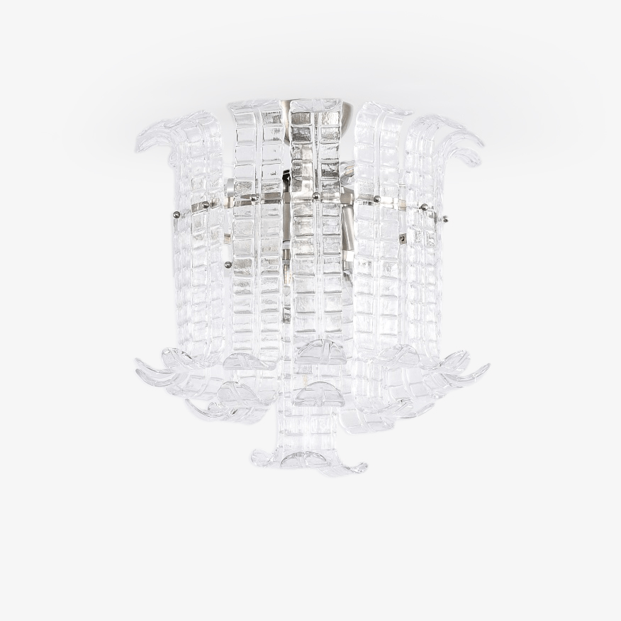 Aurora Ceiling Lamp Clear Murano Glass Flush Mount