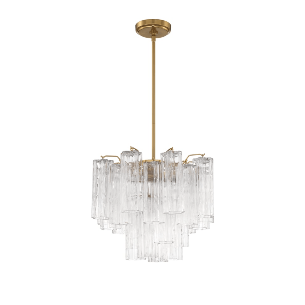 Aurora Murano Chandelier Glass Tube Layered Amber