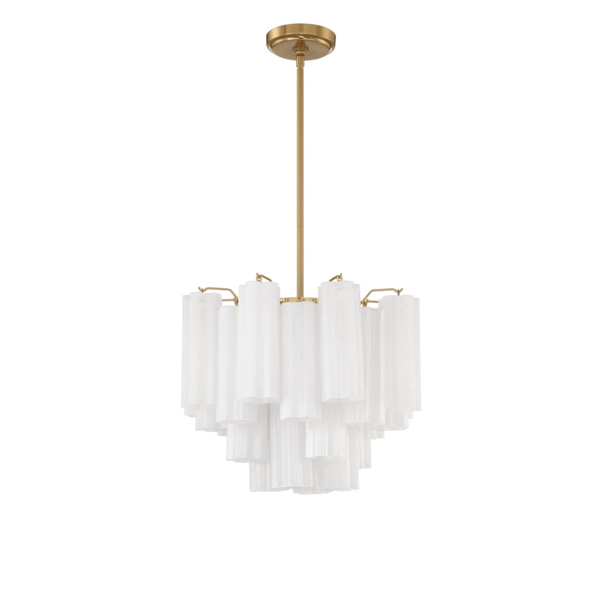 Aurora Murano Chandelier Glass Tube Layered Amber