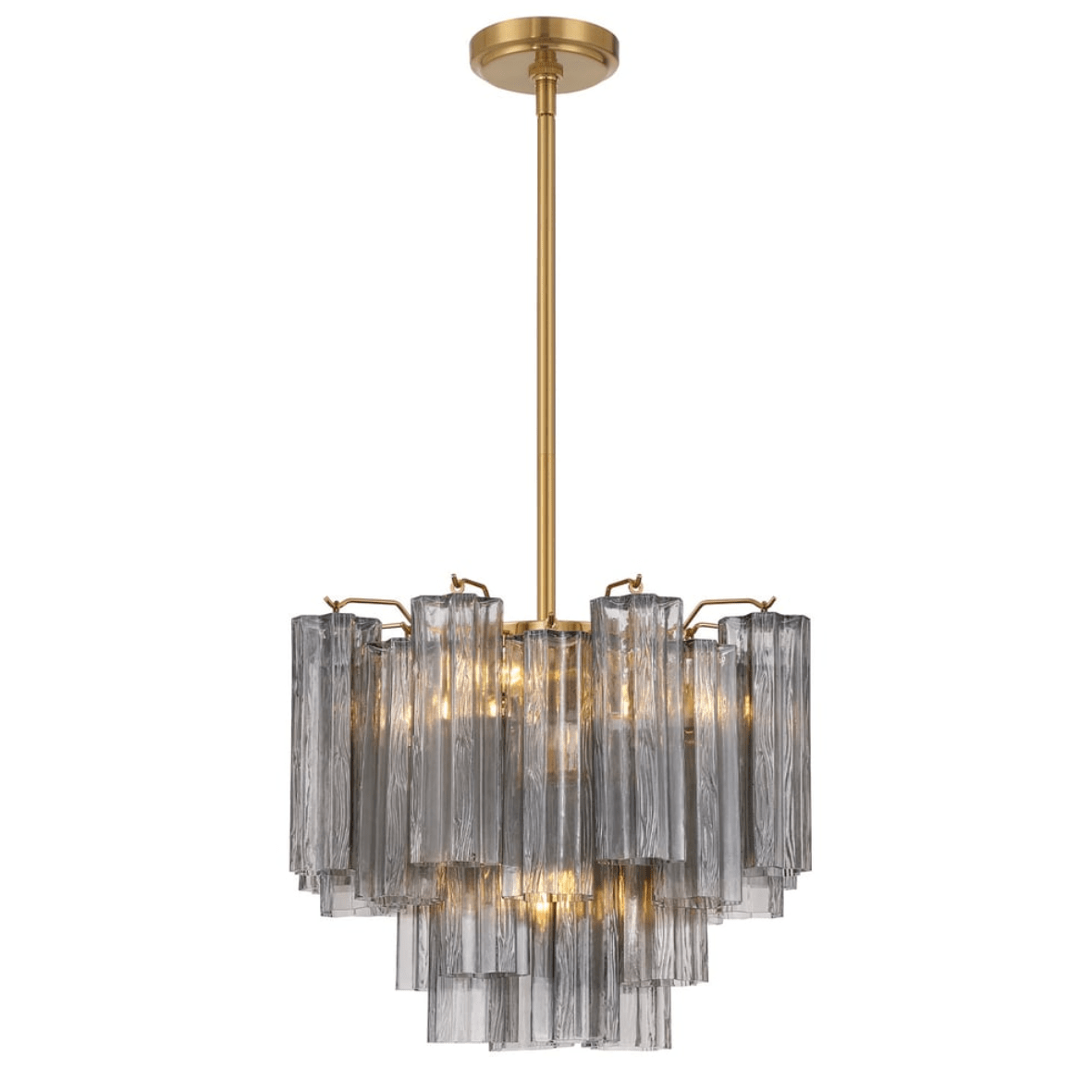 Aurora Murano Chandelier Glass Tube Layered Amber
