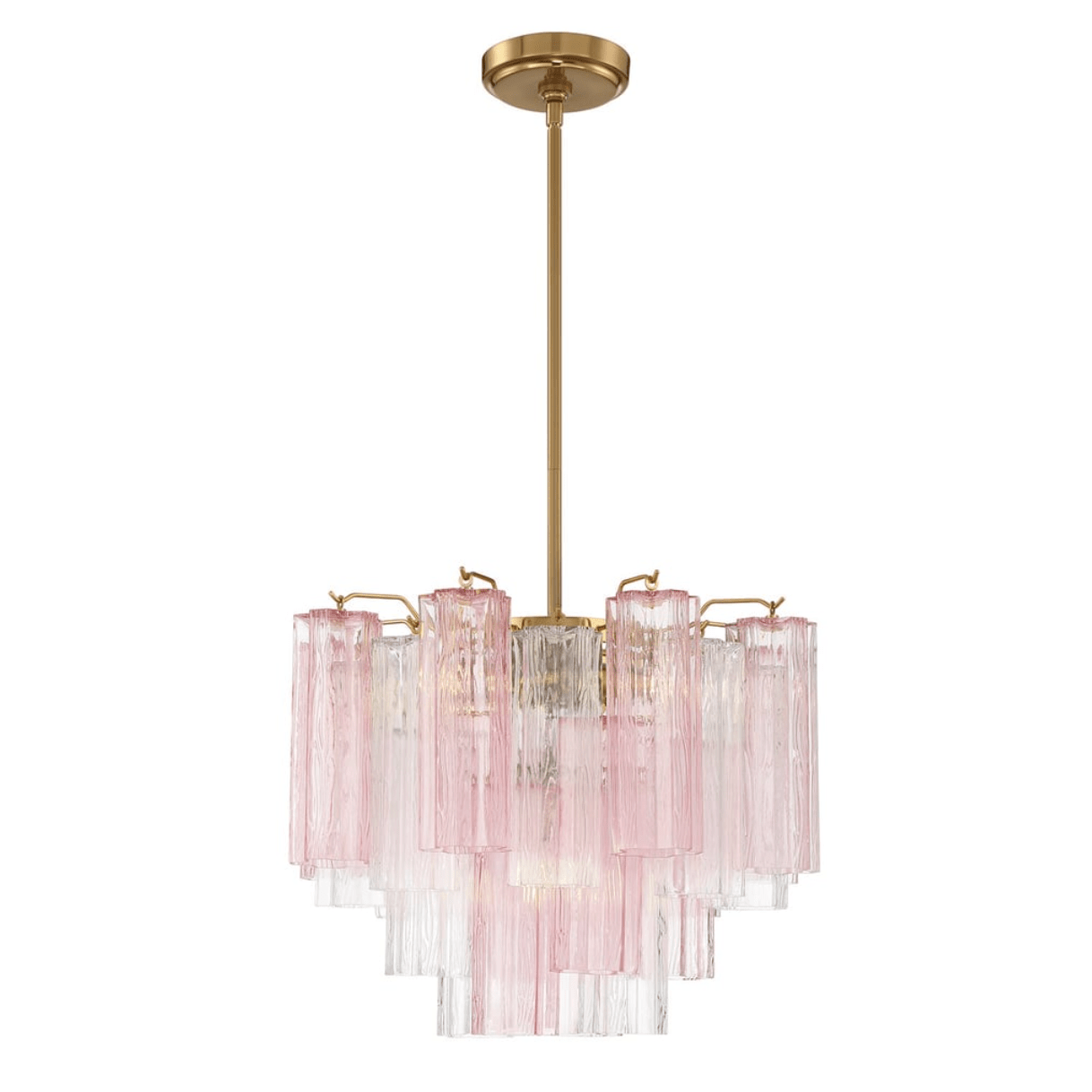 Aurora Murano Chandelier Glass Tube Layered Amber