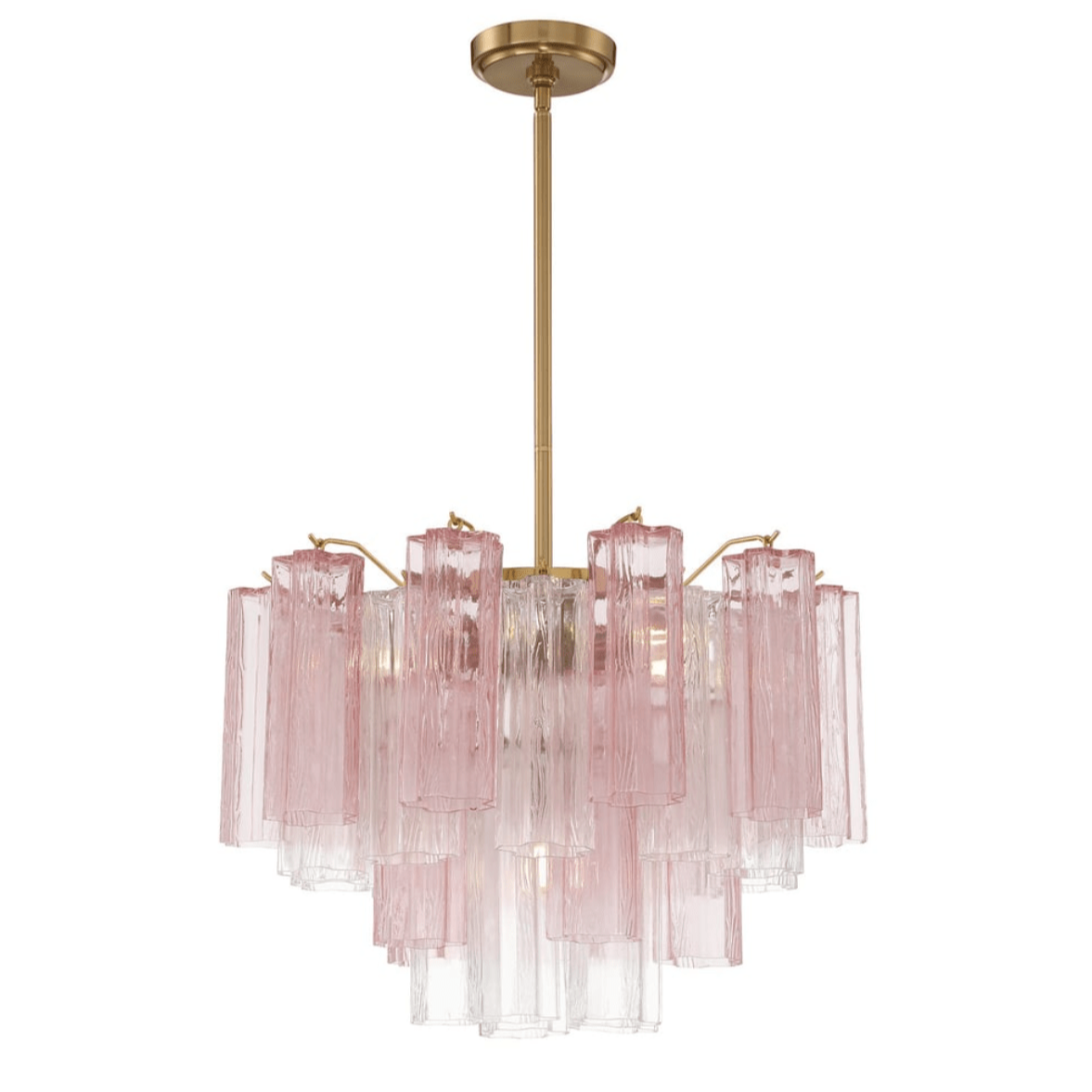 Aurora Murano Chandelier Glass Tube Layered Amber