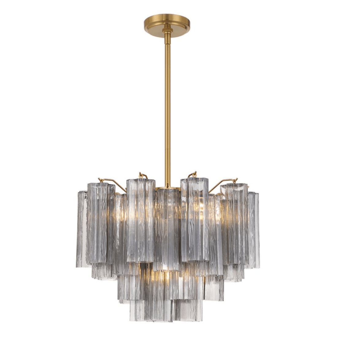 Aurora Murano Chandelier Glass Tube Layered Amber