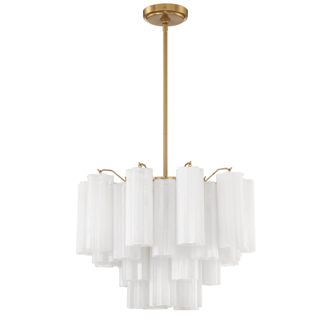 Aurora Murano Chandelier Glass Tube Layered Amber