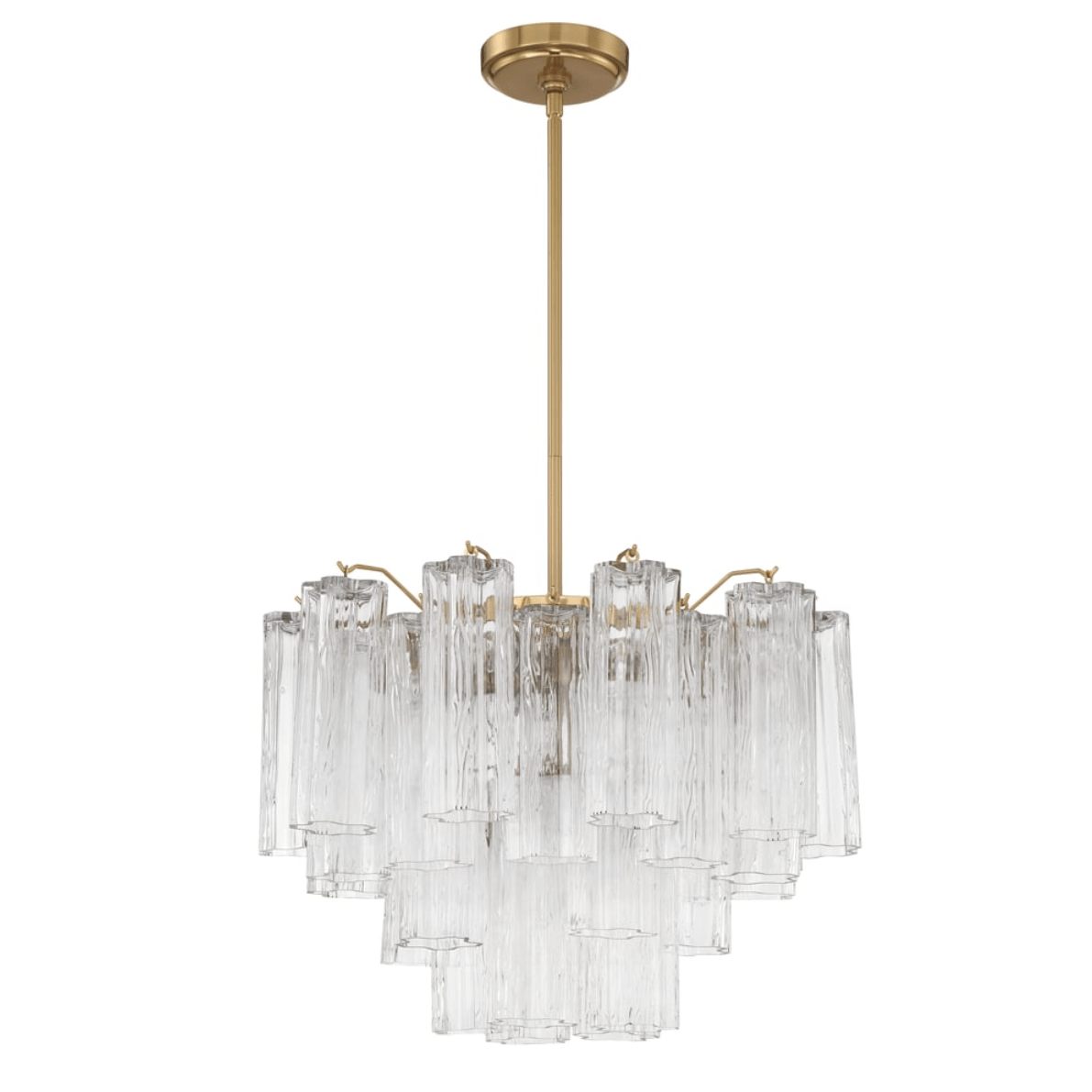 Aurora Murano Chandelier Glass Tube Layered Amber