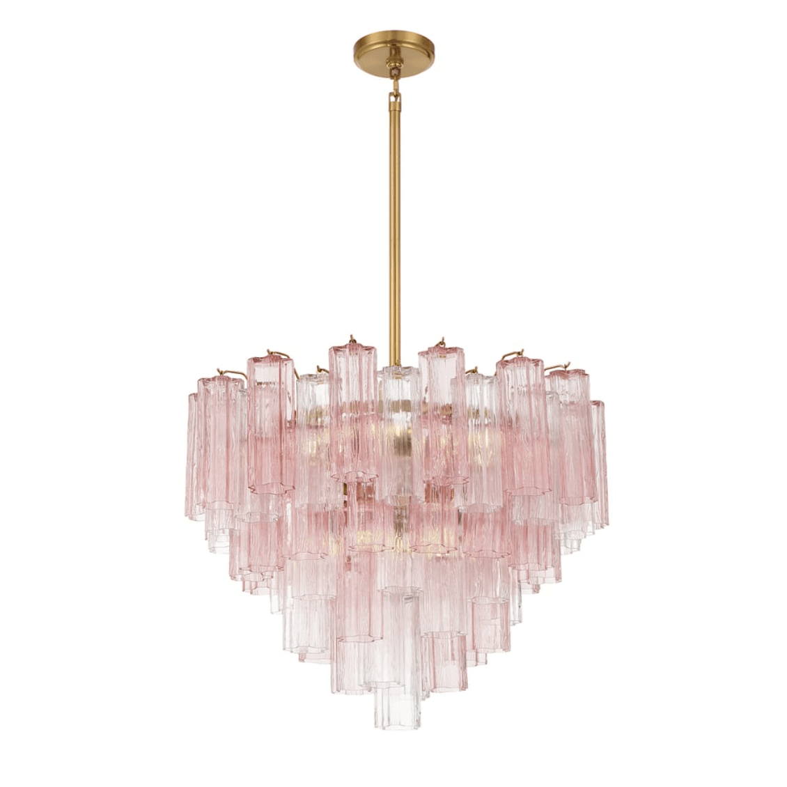 Aurora Murano Chandelier Glass Tube Layered Amber