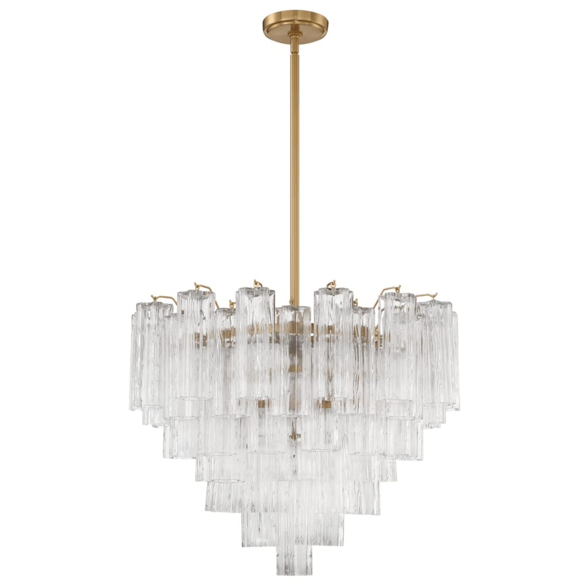 Aurora Murano Chandelier Glass Tube Layered Amber