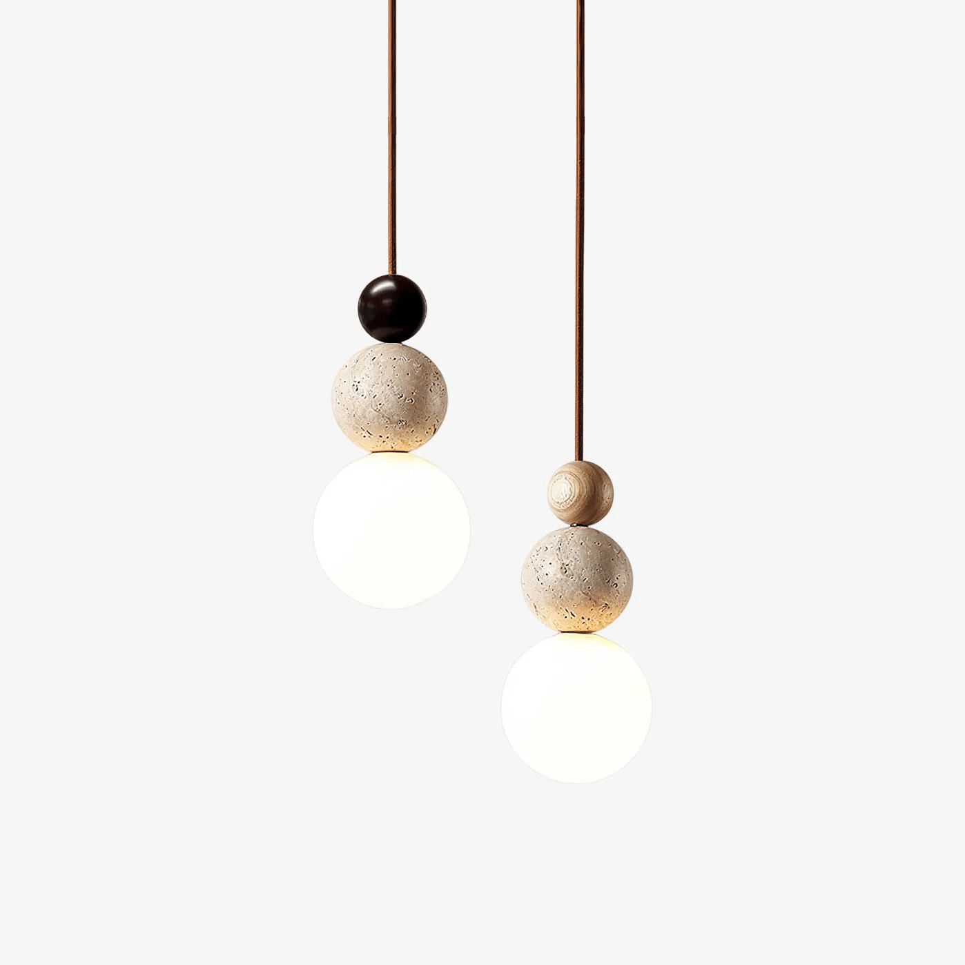 Ullaeia Sphere-Cluster Travertine Pendant Light - Neutralighting