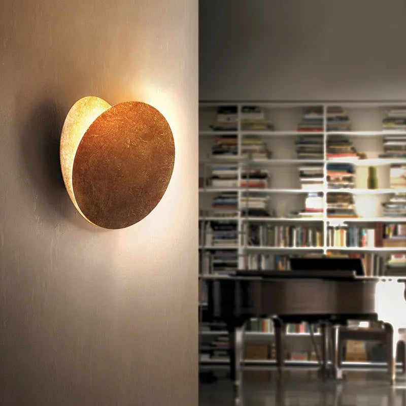Arisha Modern Minimalist Round Moon Eclipse Wall Lamp - Neutralighting