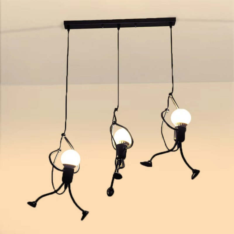 Miro Retro Modern Iron Man Pendant Light, Black - Neutralighting